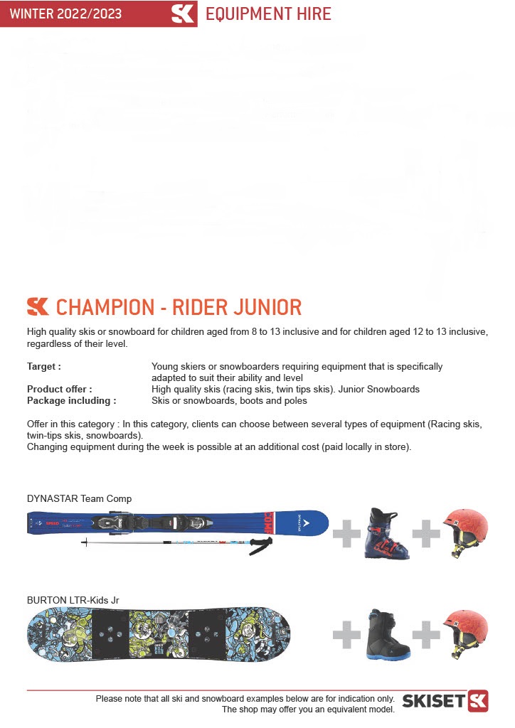 Skiset Rider Junior category