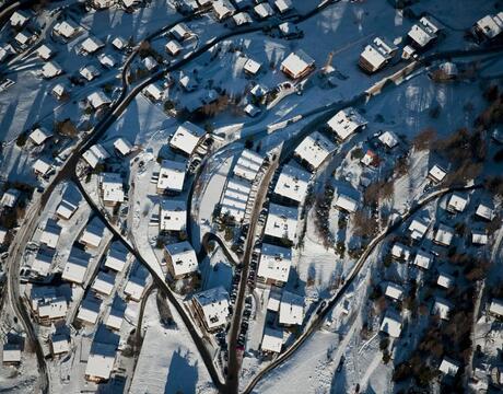 Chalets in Veysonnaz Switzerland - an aerial view