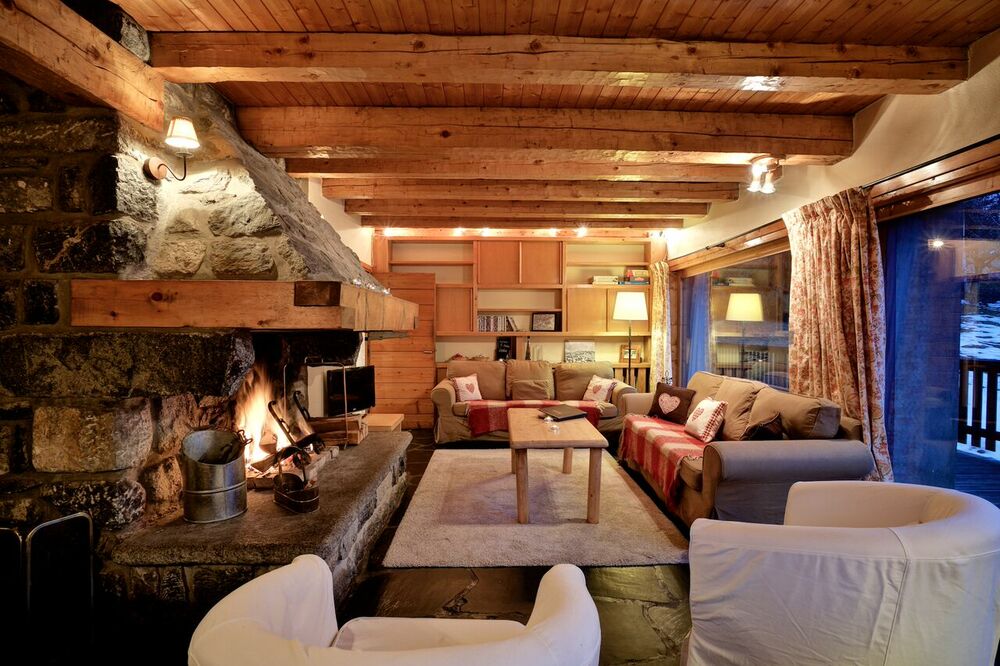 Meribel chalets with fireplace - this is the cosy Chalet Cecilia