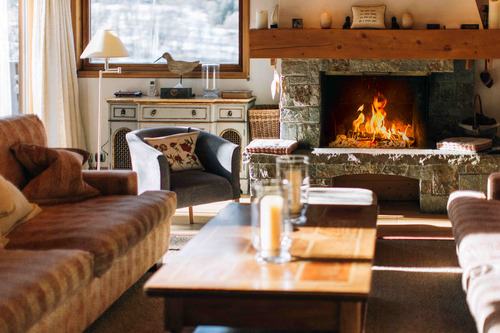 Chalets in Meribel with fireplace