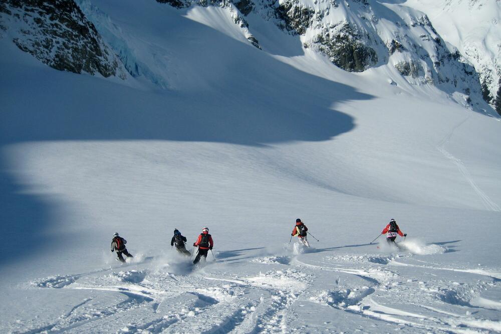 Ski resorts near Geneva - skiing off piste on the legendary Grands Montets mountain near Chamonix