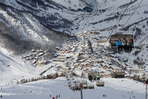 Residential areas Val d'Isere - an aerial view