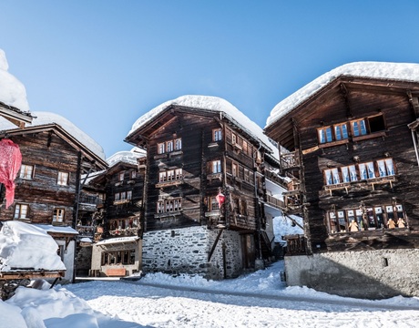 The traditional car free centre of Grimentz